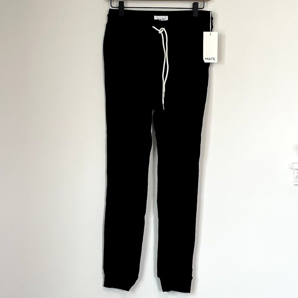 NWT RARE MATE the Label Black Organic Thermal Waffle Jogger - S